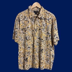 Vintage 90’s Polo Jean Co Ralph Lauren Hawaiian Shirt. Yellow, Navy & White Sz M